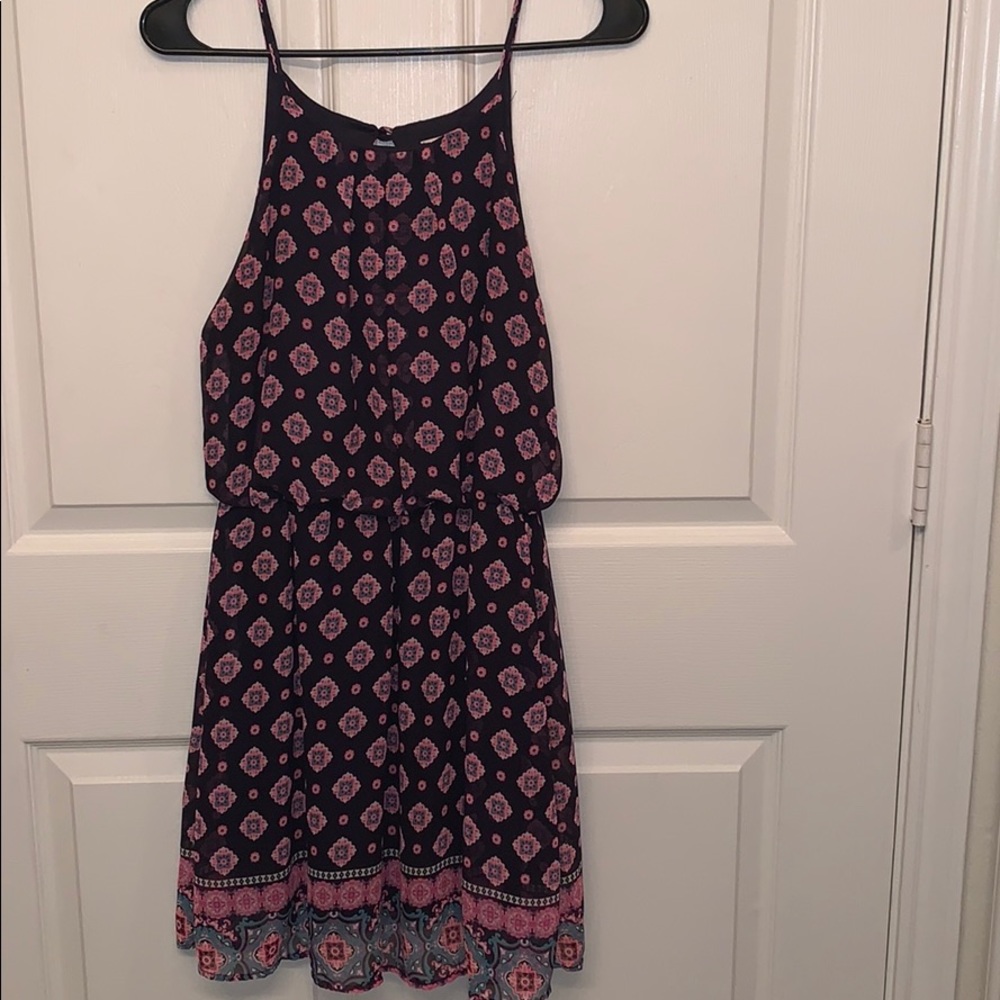 Shirt navy and pink dress